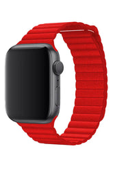Curea Ceas Apple Watch Casual Leather Red - WATCHERS