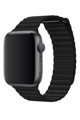Curea Ceas Apple Watch Casual Leather Black - WATCHERS