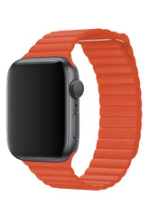 Curea Ceas Apple Watch Casual Leather Orange - WATCHERS