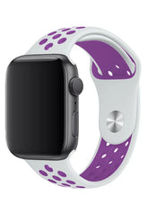 Curea Ceas Apple Watch Sport Silicon Purple White - WATCHERS