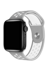Curea Ceas Apple Watch Silicon Sport Gray White - WATCHERS
