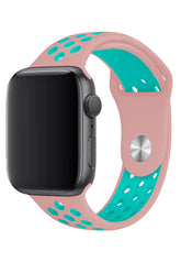 Curea Ceas Apple Watch Sport Silicon Pink Green - WATCHERS